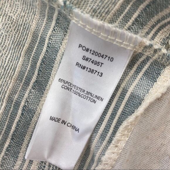 Doe & Rae henley peplum top oatmeal teal medium - Picture 7 of 7